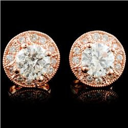 14K Gold 1.29ctw Diamond Earrings