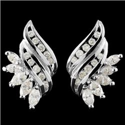 14K White Gold 1.76ctw Diamond Earrings