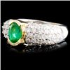 Image 2 : 14K TT Gold 1.00ct Emerald & 1.88ctw Diamond Ring