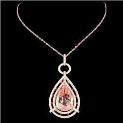 14K Rose Gold 10.37ct Morganite & 1.37ctw Diamond