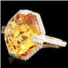 Image 2 : 14K Gold 14.51ct Citrine & 0.47ctw Diamond Ring