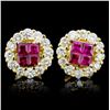 Image 1 : 18K Gold 0.70ct Ruby & 0.86ct Diamond Earrings