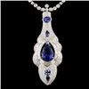Image 2 : 18K Gold 5.72ctw Tanzanite & 6.70ctw Diamond Neckl