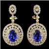 Image 1 : 18K Gold 4.14ctw Tanzanite & 2.76ctw Diamond Earri