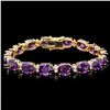 Image 1 : `14k Gold 29ct Amethyst 1.30ct Diamond Bracelet