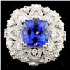 Image 1 : 18K Gold 4.00ct Tanzanite & 1.73ctw Diamond Ring