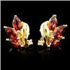 Image 1 : 14K Gold 1.00ctw Tourmaline & 0.05ct Diamond Earri