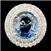 Image 1 : 18K Gold 6.74ct Sapphire & 1.31ctw Diamond Ring