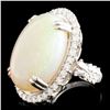 Image 2 : 18K Gold 21.00ct Opal & 1.68ctw Diamond Ring