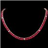 Image 1 : `14k Gold 52.70ct Ruby 1.30ct Diamond Necklace