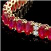 Image 2 : `14k Gold 52.70ct Ruby 1.30ct Diamond Necklace