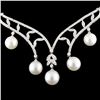 Image 2 : 14K Gold 10-12MM Pearl & 2.41ctw Diamond Necklace