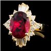 Image 2 : 14K Gold 3.85ct Tourmaline & 0.72ctw Diamond Ring