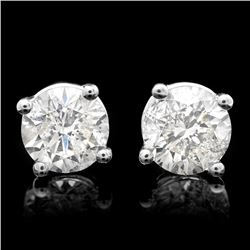 14k White Gold 1.00ct Diamond Earrings