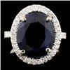 Image 1 : 14K Gold 8.47ct Sapphire & 0.69ctw Diamond Ring