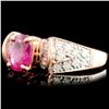 Image 2 : 14K Gold 0.98ct Ruby & 0.34ctw Diamond Ring