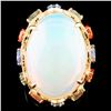 Image 1 : 18K Gold 17.18ct Opal and 0.46ctw Diamond Ring