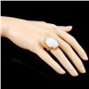 Image 3 : 18K Gold 17.18ct Opal and 0.46ctw Diamond Ring