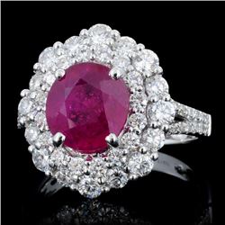 18K Gold 3.23ct Ruby & 1.51ct Diamond Ring