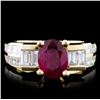 Image 1 : 14K Yellow Gold 1.23ct Ruby & 1.97ct Diamond Ring