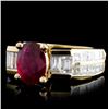 Image 2 : 14K Yellow Gold 1.23ct Ruby & 1.97ct Diamond Ring