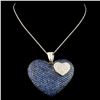 Image 2 : 14K Gold 9.51ct Sapphire & 0.45ctw Diamond Pendant
