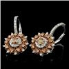 Image 2 : 14K White Gold 1.10ctw Fancy Color Diamond Earring