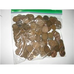 1 POUND OF WHEAT PENNIES APPROX. 150 *UNSEARCHED MIXED DATES & GRADES* WHEAT PENNIES CAME OUT OF SAF