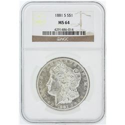 1881-S NGC MS64 Morgan Silver Dollar