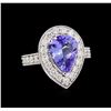14KT White Gold 3.04ct Tanzanite and Diamond Ring