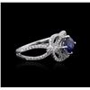 18KT White Gold 1.01ct Sapphire and Diamond Ring