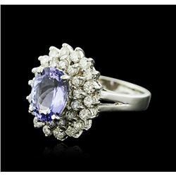 14KT White Gold 2.82ct Tanzanite and Diamond Ring