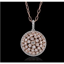 14KT Two-Tone 4.74ctw Diamond Pendant With Chain