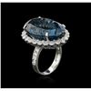 Image 3 : 14KT White Gold 35.89ct Topaz and Diamond Ring