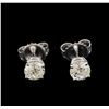 1.11ctw Diamond Solitaire Earrings - 14KT White Gold