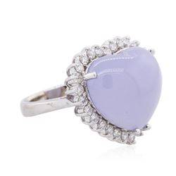 14KT White Gold 32.59ct Agate and Diamond Ring