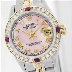 Rolex Two-Tone Diamond and Ruby DateJust Ladies Watch