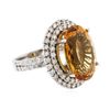 14KT White Gold 11.62ct Citrine and Diamond Ring