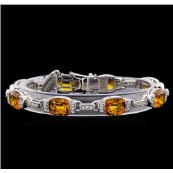 Crayola 20.00ctw Citrine and White Sapphire Bracelet - .925 Silver