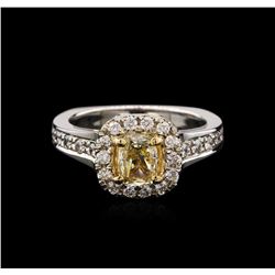 1.37ctw Light Yellow Diamond Ring - 14KT Two-Tone Gold