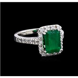 2.16ct Emerald and Diamond Ring - 14KT White Gold