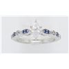 Image 1 : GIA Certified 0.86ctw Diamond and Sapphire Ring - 14K White Gold