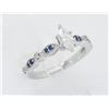 Image 2 : GIA Certified 0.86ctw Diamond and Sapphire Ring - 14K White Gold