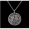 Image 1 : 0.94ctw Diamond Pendant With Chain - 14KT White Gold