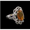 Image 1 : 3.94ct Opal and Diamond Ring - 18KT White Gold