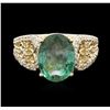 Image 2 : 14KT Yellow Gold 2.47ct Emerald and Diamond Ring