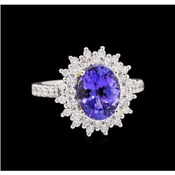 14KT White and Yellow Gold 2.83ct Tanzanite and Diamond Ring