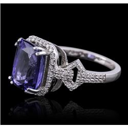 14KT White Gold 3.40ct Tanzanite and Diamond Ring