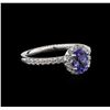 0.68ct Tanzanite and Diamond Ring - 14KT White Gold