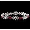 14KT White Gold 3.29ctw Ruby and Diamond Bracelet